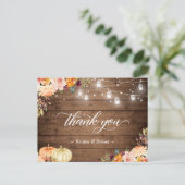 De herfst Floral Mason Jar Lights Weddenschap Hart Briefkaart (Staand voorkant)