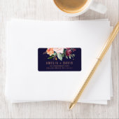 De herfst Floral Roos Gold Wedding Etiket (Insitu)