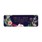 De herfst Floral Roos Gold Wedding Etiket (Voorkant)
