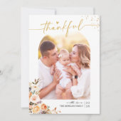 De herfst Floral Terracotta 4 Foto's Thanksgiving Feestdagenkaart (Voorkant)