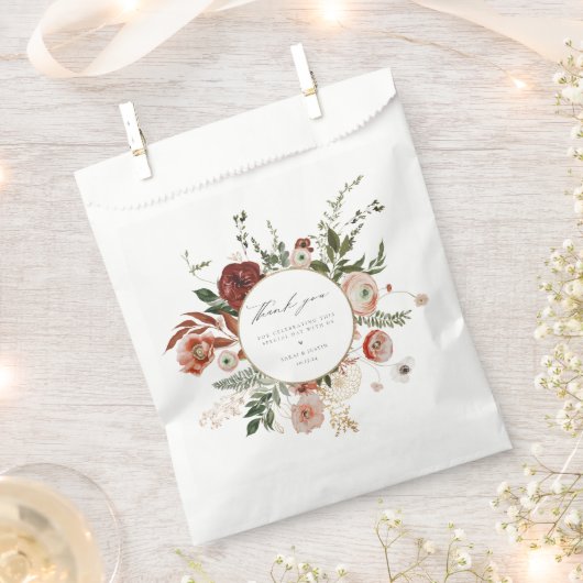 De herfst Floral Wedding Dank u Bedankzakje (Geknipt)