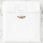 De herfst Floral Wedding Dank u Ronde Sticker (Tas)