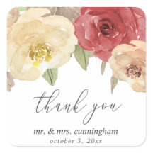 De herfst Floral Wedding Favor Dank je wel