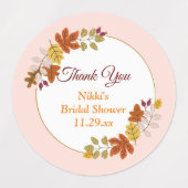 De herfst Floral Wreath Pumpkin Gold Hartelijk dan Labels (Design 2)