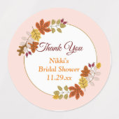 De herfst Floral Wreath Pumpkin Gold Hartelijk dan Labels (Design 1)