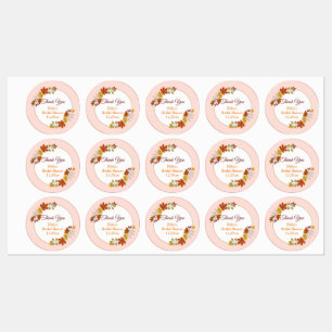 De herfst Floral Wreath Pumpkin Gold Hartelijk dan Labels