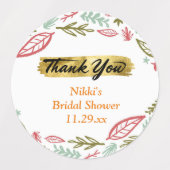 De herfst Floral Wreath Pumpkin Gold Hartelijk dan Labels (Design 1)