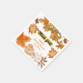 De herfst Floral Wreath Pumpkin Gold Hartelijk dan Servet (Hoek)