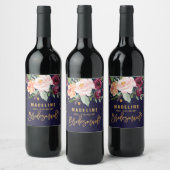 De herfst Floral zal je mijn Bridesmaid zijn Wijn Etiket (Flessen)