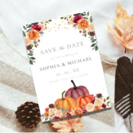 De Herfst Florals van de herfst Pumpkins bewaart d Kaart