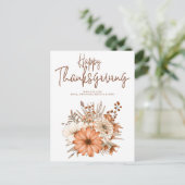 De herfst Florals vult Happy Thanksgiving Names Feestdagenkaart (Staand voorkant)