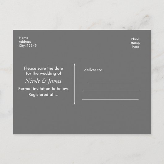 De herfst Gold bewaart de DATE Rustic Weddenfoto Aankondigingskaart (Achterkant)