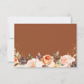 De herfst Gold Leaves Floral Terracotta Wedding RSVP Kaartje (Achterkant)