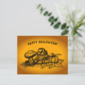 De herfst, Happy Halloween. Briefkaart (Staand voorkant)