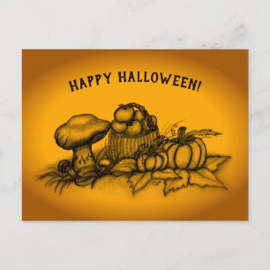 De herfst, Happy Halloween. Briefkaart