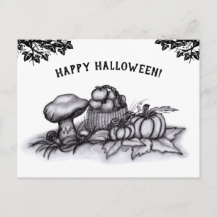 De herfst, Happy Halloween. Briefkaart