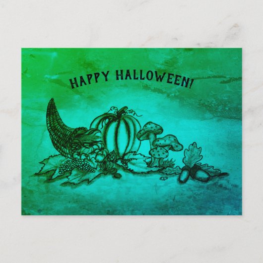 De herfst, Happy Halloween. Briefkaart (Voorkant)