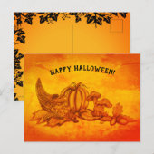 De herfst, Happy Halloween. Briefkaart (Voorkant / Achterkant)