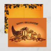 De herfst, Happy Halloween. Briefkaart (Voorkant / Achterkant)