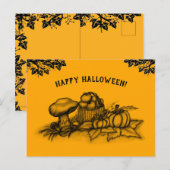 De herfst, Happy Halloween. Briefkaart (Voorkant / Achterkant)