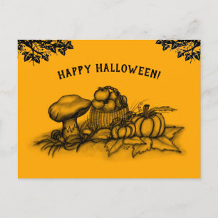 De herfst, Happy Halloween. Briefkaart