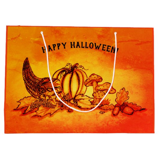 De herfst, Happy Halloween. Groot Cadeauzakje (Achterkant)