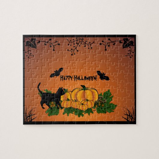 De herfst, Happy Halloween. Legpuzzel (Horizontaal)