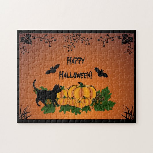 De herfst, Happy Halloween. Legpuzzel (Horizontaal)