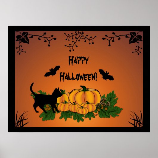De herfst, Happy Halloween. Poster (Voorkant)