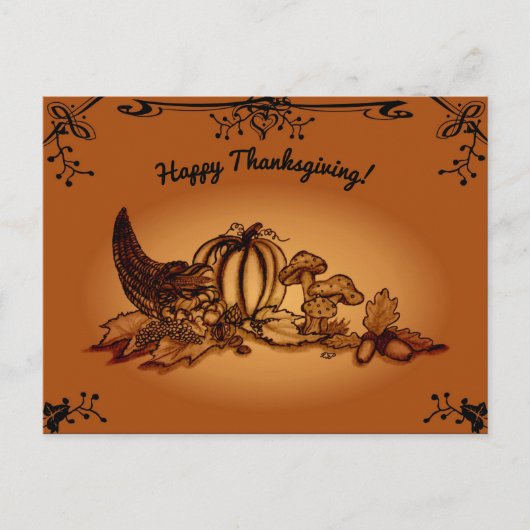 De herfst, Happy Thanksgiving! Briefkaart (Voorkant)