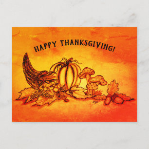 De herfst, Happy Thanksgiving! Briefkaart