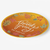 De herfst Happy Thanksgiving Holiday Papieren Bordje (Gekanteld)