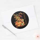 De herfst Harvest Happy Thanksgiving Black Sticker (Envelop)
