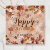 De herfst Herfst Brown laat een gelukkige Thanksgi Bedankjes Labels (Voorkant)