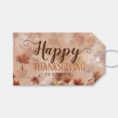 De herfst Herfst Brown laat een gelukkige Thanksgi Cadeaulabel (Voorkant (Horizontaal))