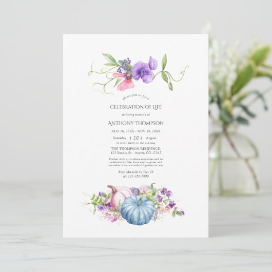 De herfst - Herfst Floral Pumpkin - Levensherfst Kaart (Staand voorkant)