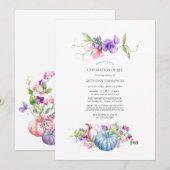 De herfst - Herfst Floral Pumpkin - Levensherfst Kaart (Voorkant / Achterkant)