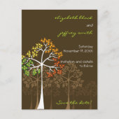 De herfst Herfst Trees Woodland Wedding bewaart de Aankondigingskaart (Voorkant)