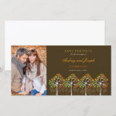 De herfst Herfst Trees Woodland Wedding bewaart de Save The Date (Voorkant / Achterkant)