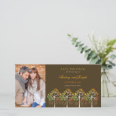 De herfst Herfst Trees Woodland Wedding bewaart de Save The Date (Staand voorkant)