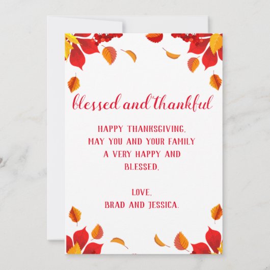 de herfst is blij met de uitnodiging van thanksgiv (Achterkant)