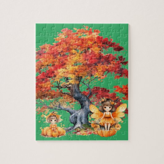 De herfst is een leuke tijd legpuzzel (Verticaal)