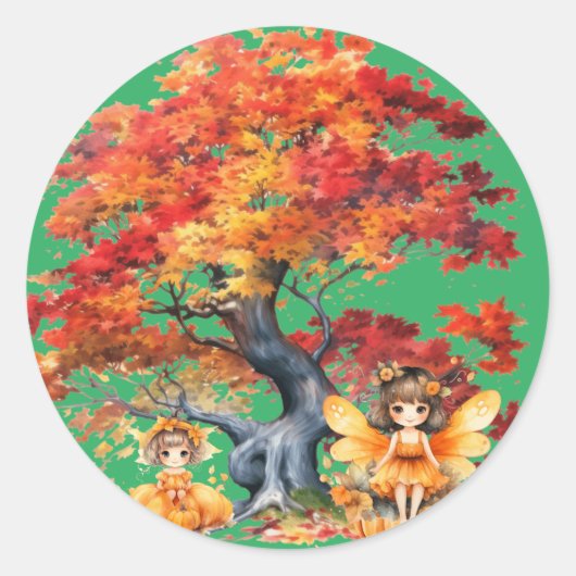 De herfst is een leuke tijd ronde sticker (Voorkant)