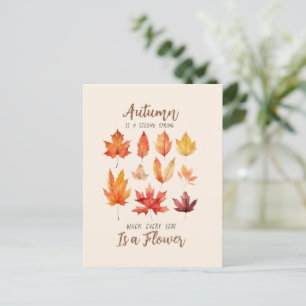 De herfst is een tweede lente – de herfst bladeren briefkaart