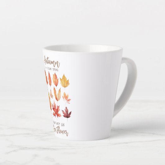 De herfst is een tweede lente – de herfst bladeren latte mok (Rechterhoek)