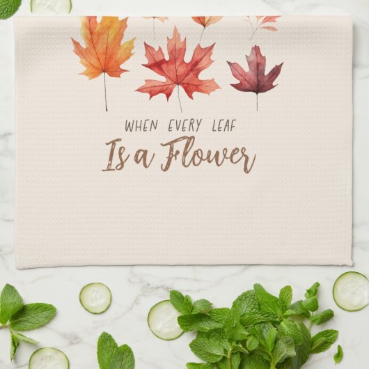 De herfst is een tweede lente – de herfst bladeren theedoek (Gevouwen)