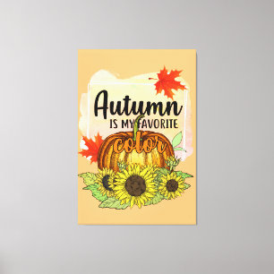De herfst is mijn favoriete kleur - laat pompoen canvas afdruk