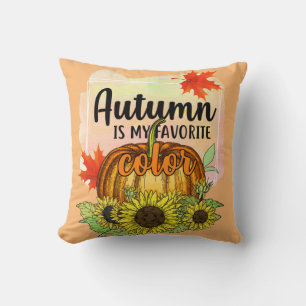 De herfst is mijn favoriete kleur - laat pompoen kussen