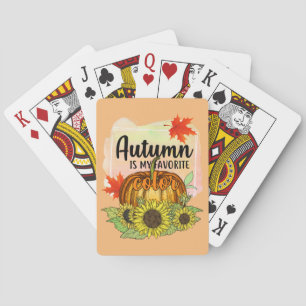 De herfst is mijn favoriete kleur - laat pompoen pokerkaarten
