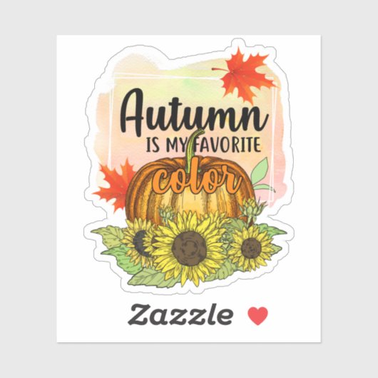 De herfst is mijn favoriete kleur - laat pompoen sticker (Vel)